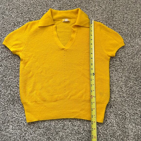 J. Crew dark yellow cashmere knit short sleeve sweater top size S - Picture 8 of 13